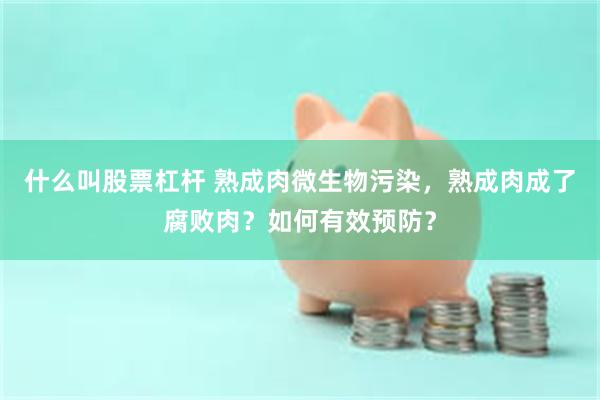 什么叫股票杠杆 熟成肉微生物污染，熟成肉成了腐败肉？如何有效预防？